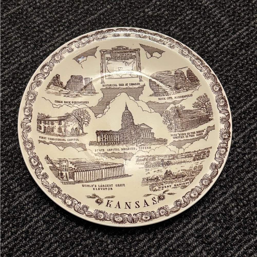 Vernon Kilns Kansas State Collector Plate